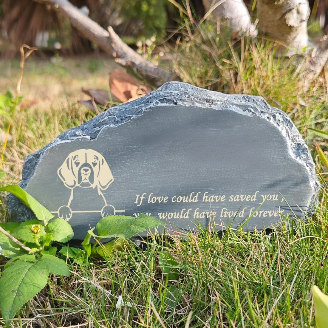 CMS Memorial Stones, Mountain Shape Garden Memorial Stone for Cat, Cat Headstone, Cat Tombstone, Pet Grave Marker for Cat, Pet Memorial Plaque Outdoor