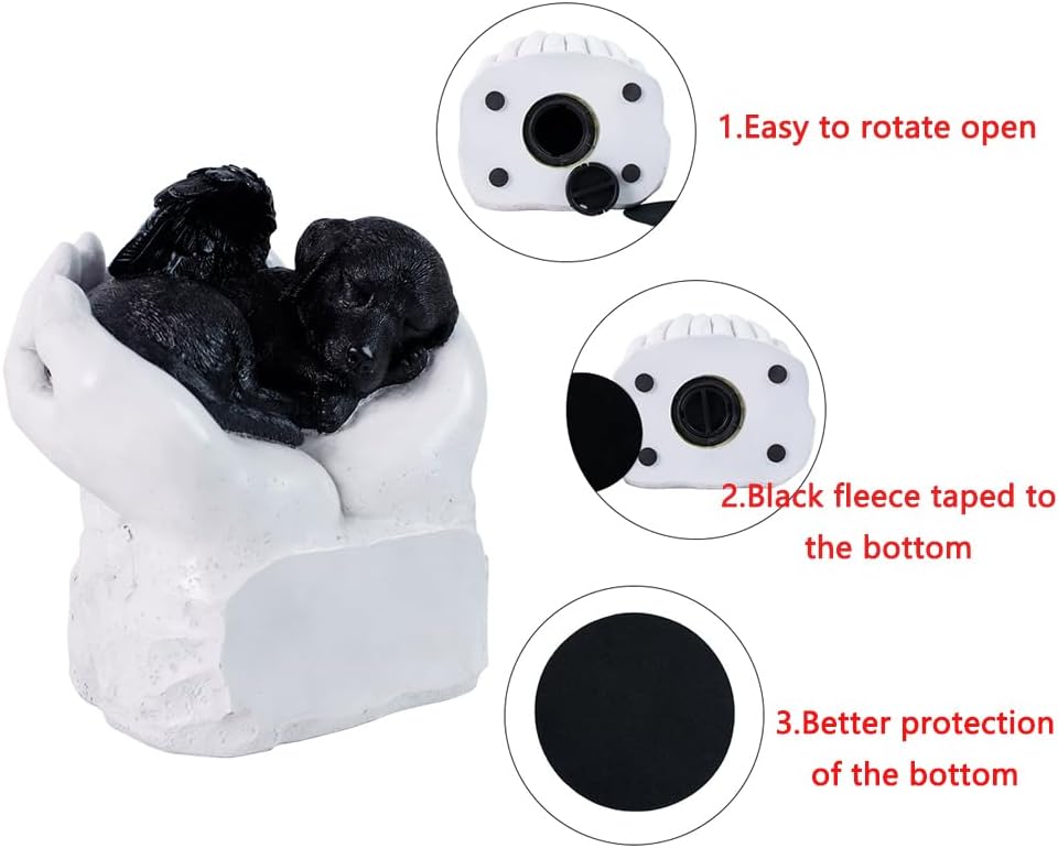 CMS Personalized Resin Pet Cremation Urn for Dog, Custom Pet Dog Ashes Urns, Dog Memorial Keepsake Urn Gift, Engraved with Name and Date