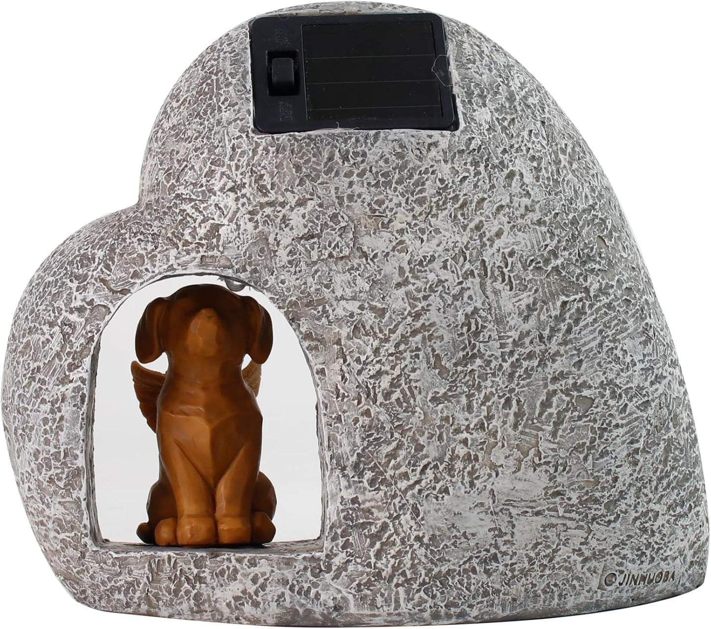 Dog Pet Memorial Stone with A Angel Puppy Memorial Statue, Dog Grave Marker Or Garden Memorial Stone-No Longer By My Side But Forever in My Heart