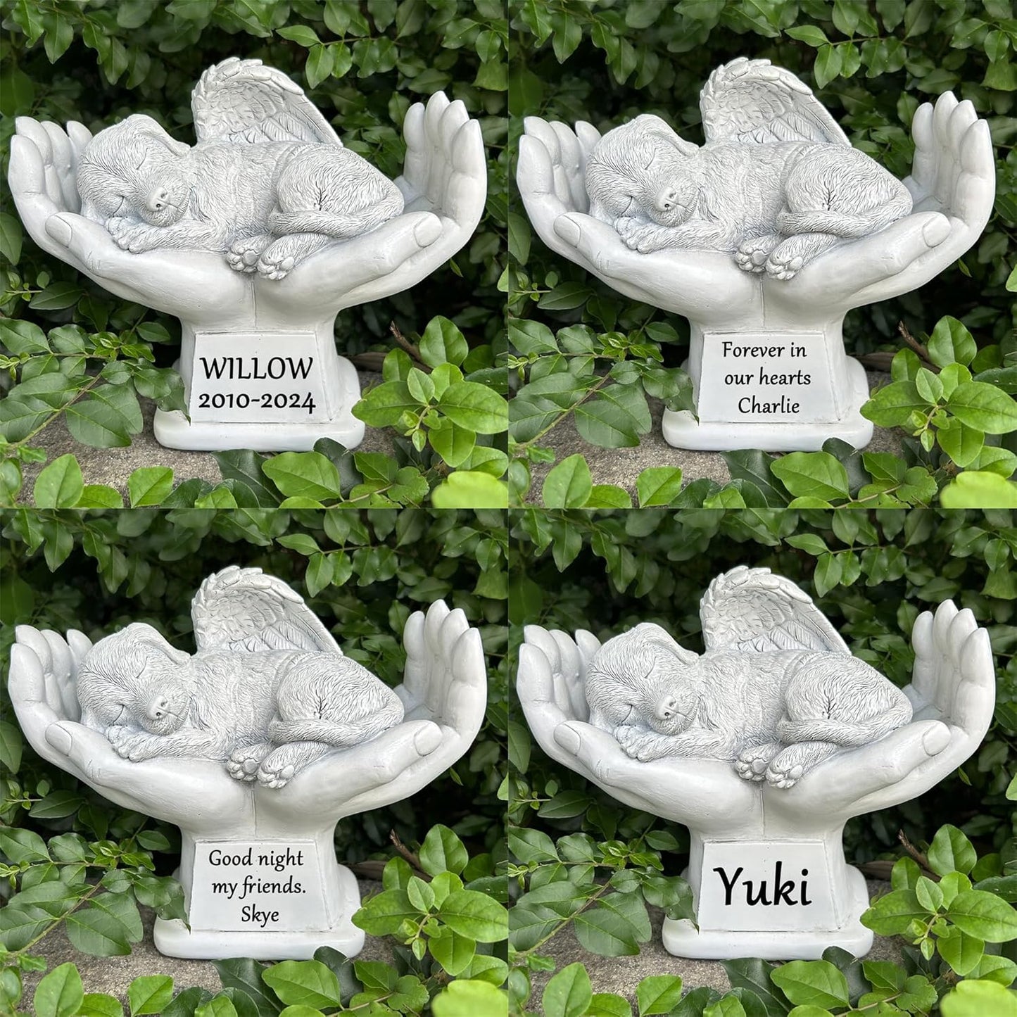 Dog Pet Memorial Garden Stone, Angel Memorial Dog Statue Engrave with Any Word, Pet Grave Marker Headstone Tombstone, Sympathy Pet Lost Gift