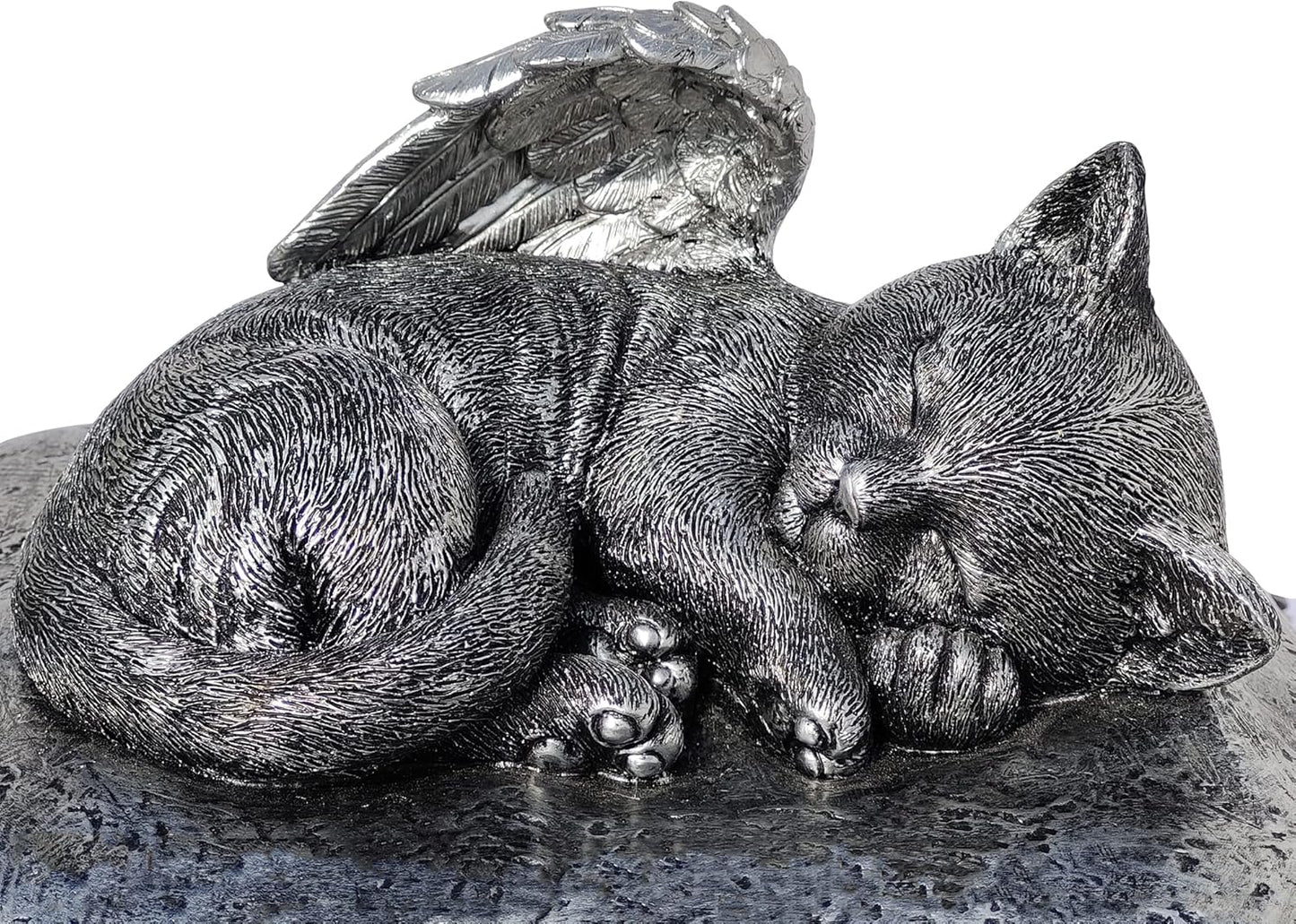 CMS WSLHFEO Angel Cat Sleeping On Pillow Cremation Urn Small Pet Memorial Statue Engraved with Your Pet's Name L8