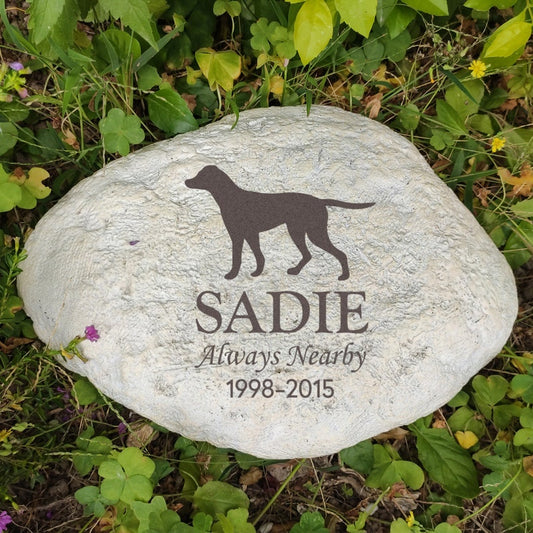 CMS Engraved Pet Memorial Stone, Dog Cat Rabbit Grave Marker