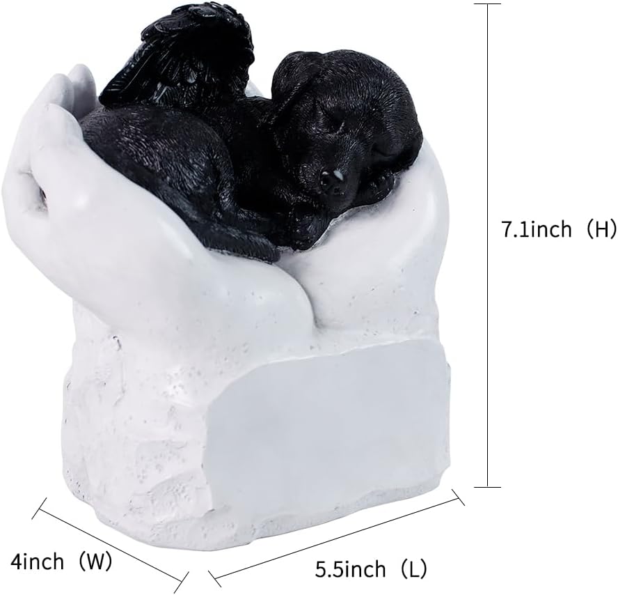 CMS Personalized Resin Pet Cremation Urn for Dog, Custom Pet Dog Ashes Urns, Dog Memorial Keepsake Urn Gift, Engraved with Name and Date