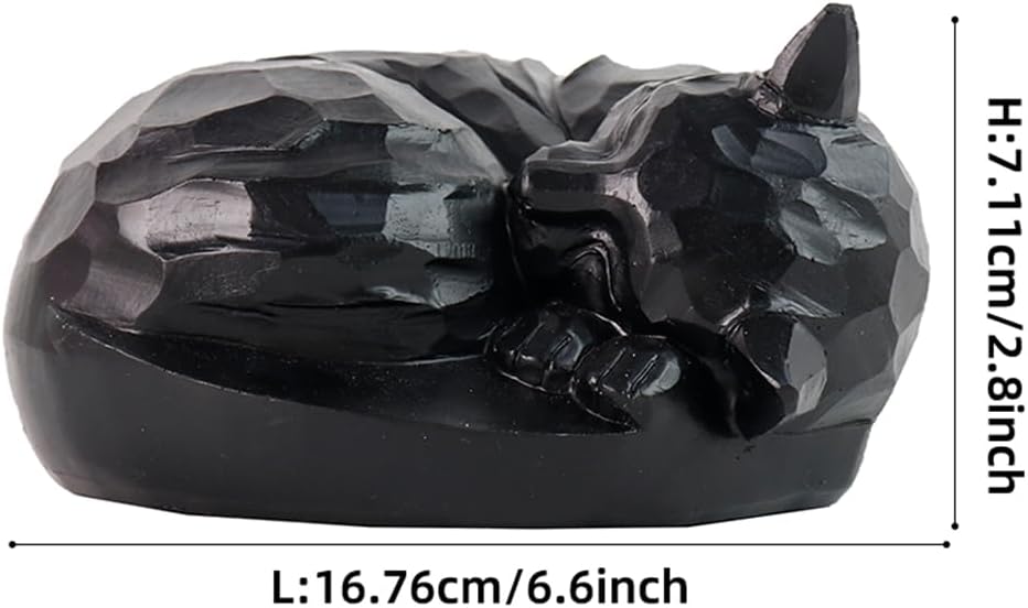 CMS Cat Urn, Sleeping Pet Urn, Pet urn for Cats Ashes, Cremation Cat Ashes Urn, Funeral urn for Cats, Pet Memorial Keepsake Urns (Black)