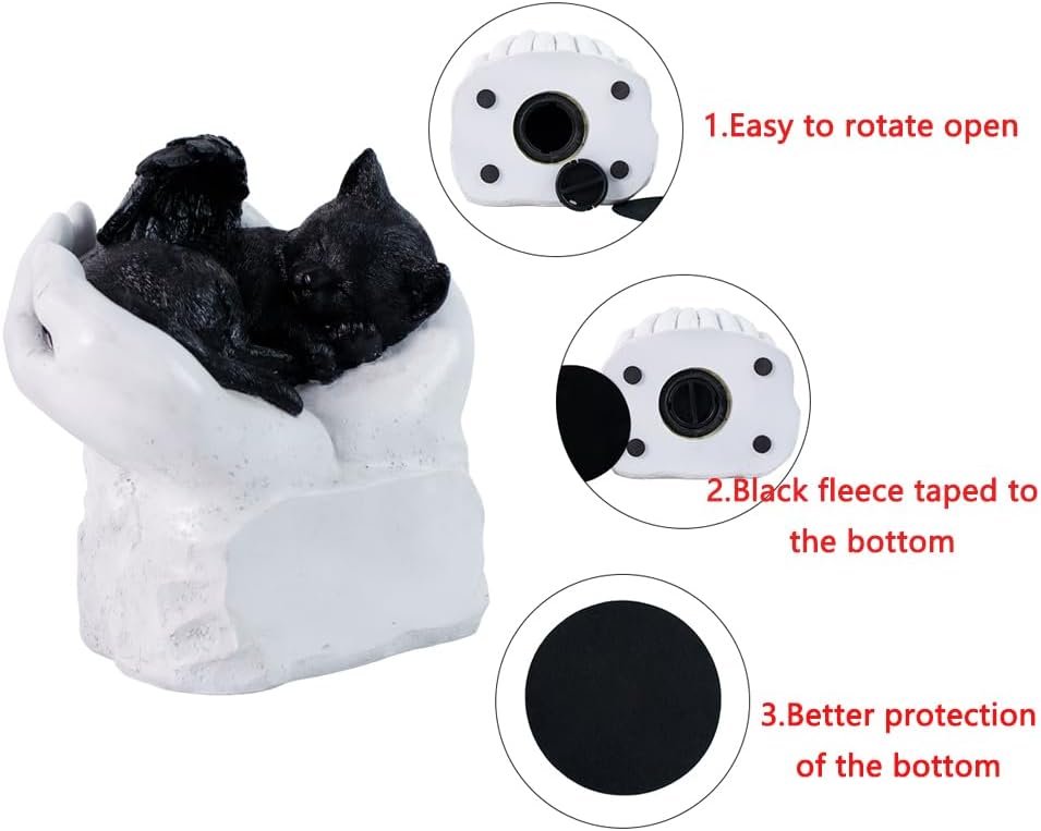 CMS Personalized Resin Pet Cremation Urn for Cat, Custom Cat Ashes Urns, Pet Memorial Keepsake Urn Gift, Engraved with Name and Date