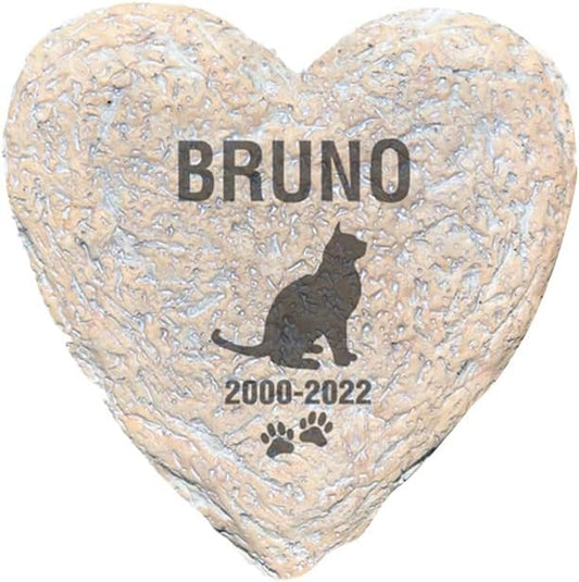 CMS GiftsForYouNow Personalized Cat Memorial Resin Garden Stone, 11.5 x 8.25 Inches