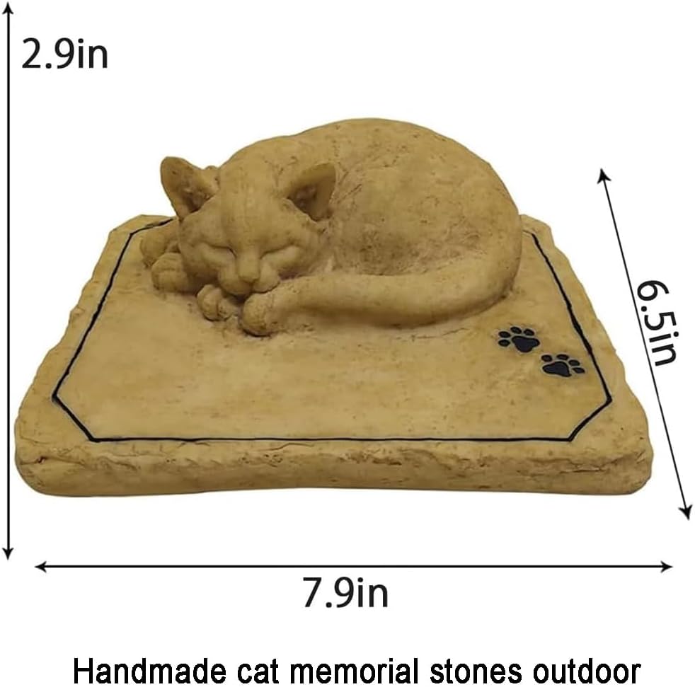 Cat Memorial Stones Graver Markers Outdoor, Pet Memorial Stones Headstones for Cat Loss of Sympathy Gifts Memorial Gifts for Outside