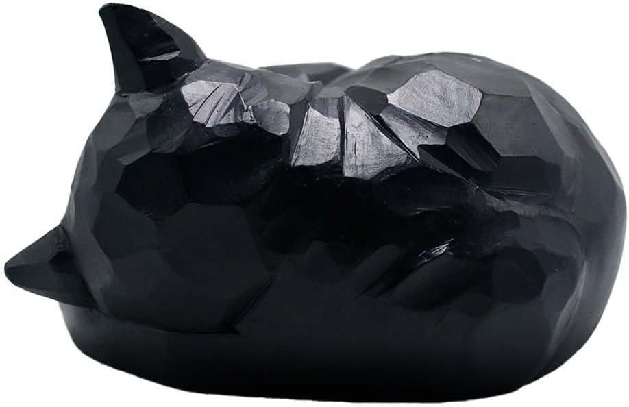 CMS Cat Urn, Sleeping Pet Urn, Pet urn for Cats Ashes, Cremation Cat Ashes Urn, Funeral urn for Cats, Pet Memorial Keepsake Urns (Black)