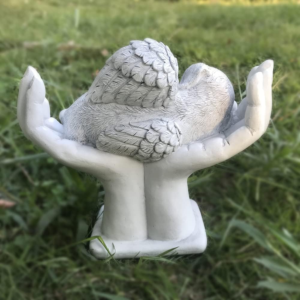 Dog Pet Memorial Garden Stone, Angel Memorial Dog Statue Engrave with Any Word, Pet Grave Marker Headstone Tombstone, Sympathy Pet Lost Gift