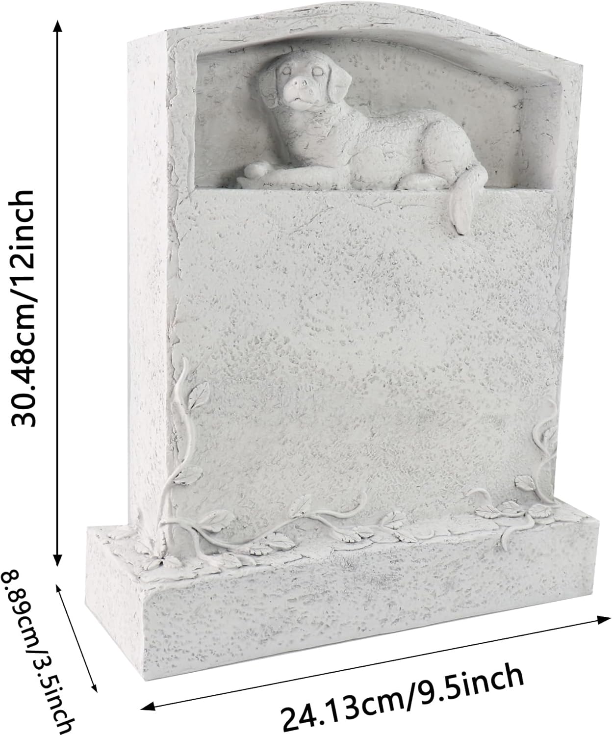 CMS Pet Headstone for Dog, Personalized Dog Memorial Stone Resin Dog Statue Figurine Dog Garden Stone Pet Gravestone for Dog Outdoors