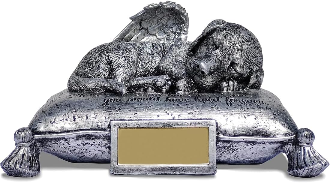 CMS Personalized Dog Memorial Stone, Dog Statue Memorial Gift for Grave, 8'L x 6.5'W x 3.5'H