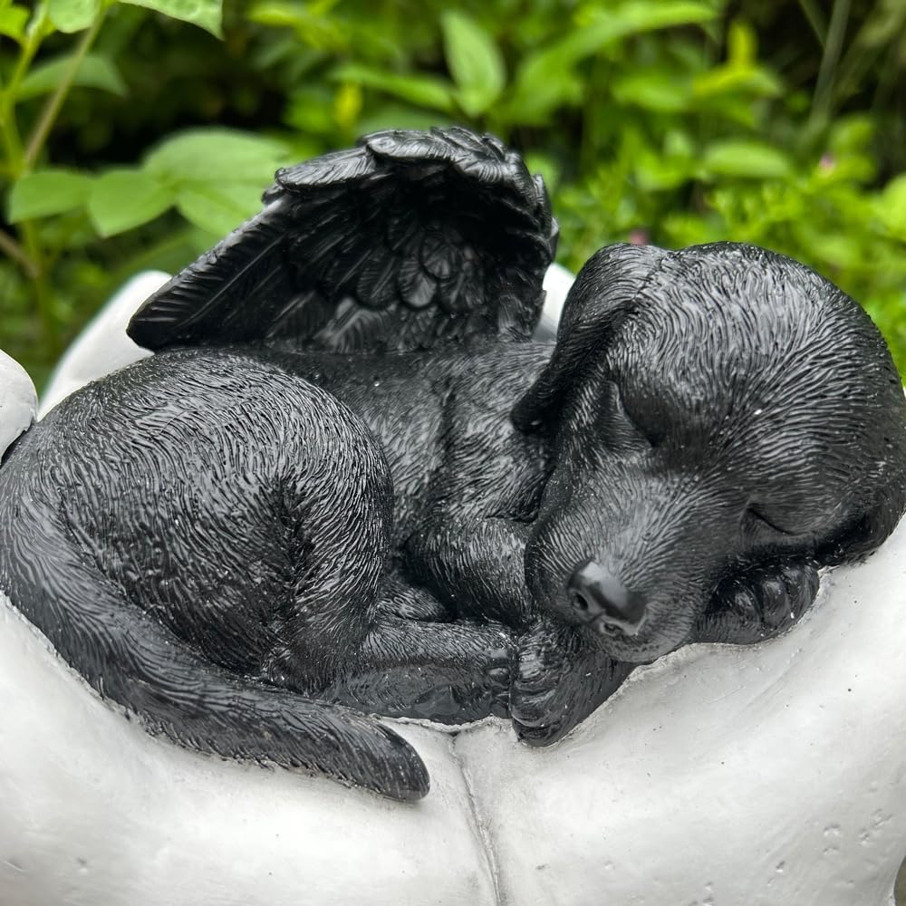 CMS Personalized Resin Pet Cremation Urn for Dog, Custom Pet Dog Ashes Urns, Dog Memorial Keepsake Urn Gift, Engraved with Name and Date