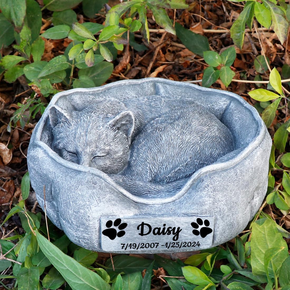 CMS Cat Memorial Stones Grave Markers Engraved with Name, Personalized Pet HCat Loss Memorial Gifts Remembrance Gifts Outdoors,