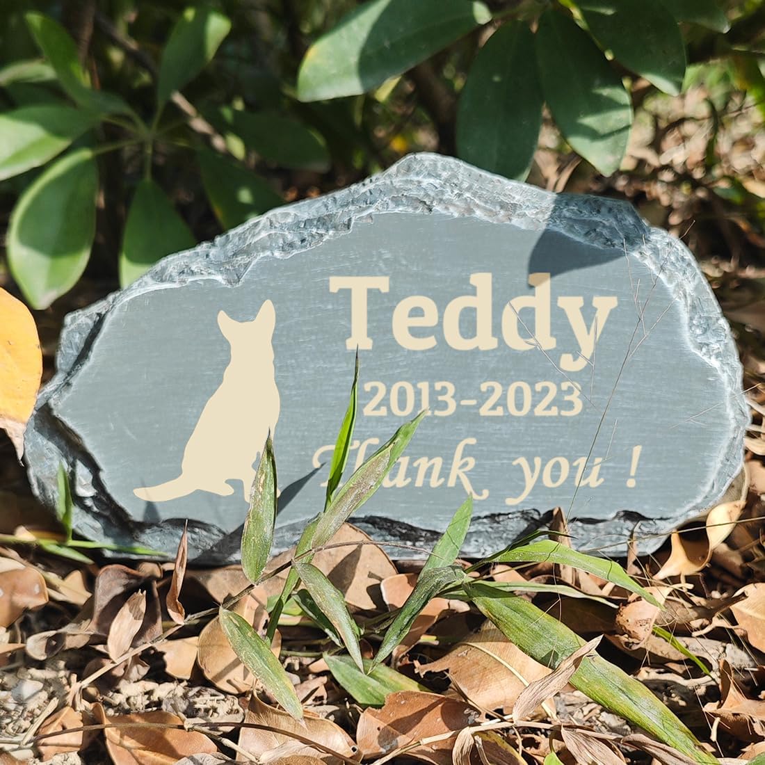 CMS Memorial Stones, Mountain Shape Garden Memorial Stone for Cat, Cat Headstone, Cat Tombstone, Pet Grave Marker for Cat, Pet Memorial Plaque Outdoor