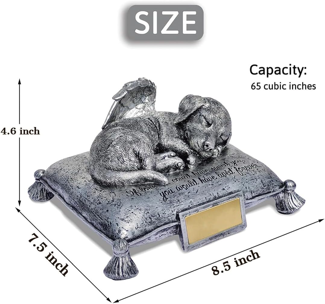 CMS Personalized Dog Memorial Stone, Dog Statue Memorial Gift for Grave, 8'L x 6.5'W x 3.5'H