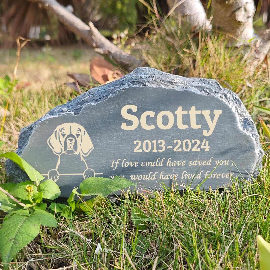 CMS Memorial Stones, Mountain Shape Garden Memorial Stone for Cat, Cat Headstone, Cat Tombstone, Pet Grave Marker for Cat, Pet Memorial Plaque Outdoor
