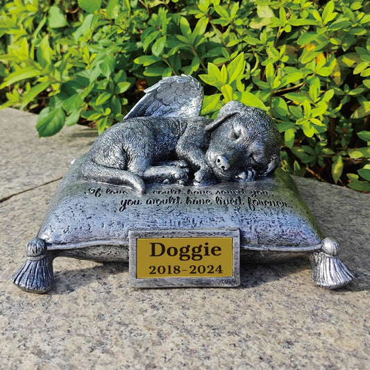 CMS Personalized Dog Memorial Stone, Dog Statue Memorial Gift for Grave, 8'L x 6.5'W x 3.5'H