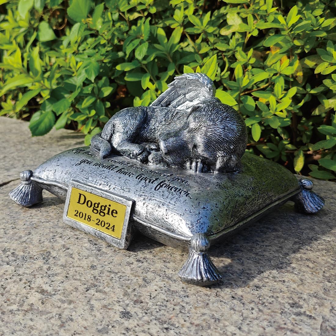 CMS Personalized Dog Memorial Stone, Dog Statue Memorial Gift for Grave, 8'L x 6.5'W x 3.5'H