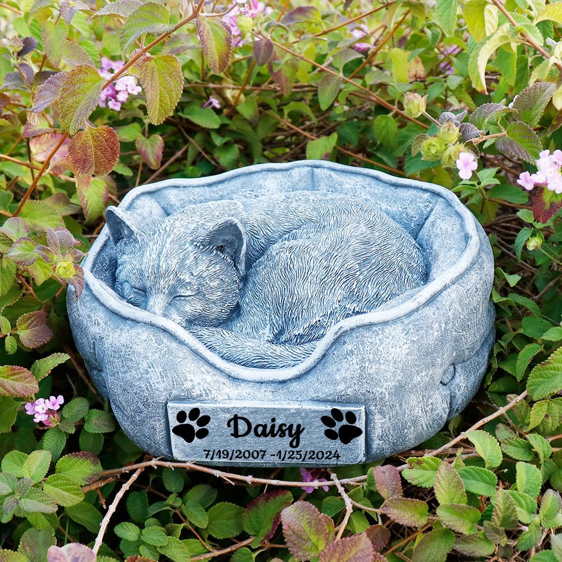 CMS Cat Memorial Stones Grave Markers Engraved with Name, Personalized Pet HCat Loss Memorial Gifts Remembrance Gifts Outdoors,