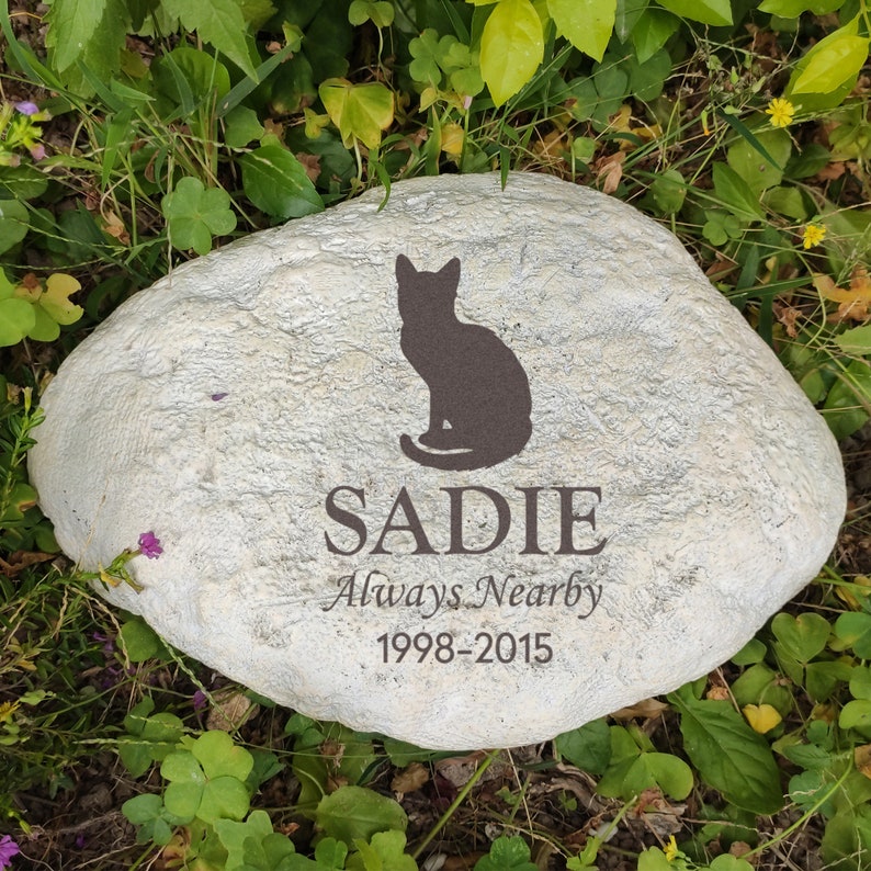 CMS Engraved Pet Memorial Stone, Dog Cat Rabbit Grave Marker