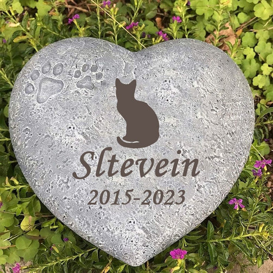 CMS Pet Memorial Stone, Heart-Shaped Grave Marker, Loss of Pet Gift