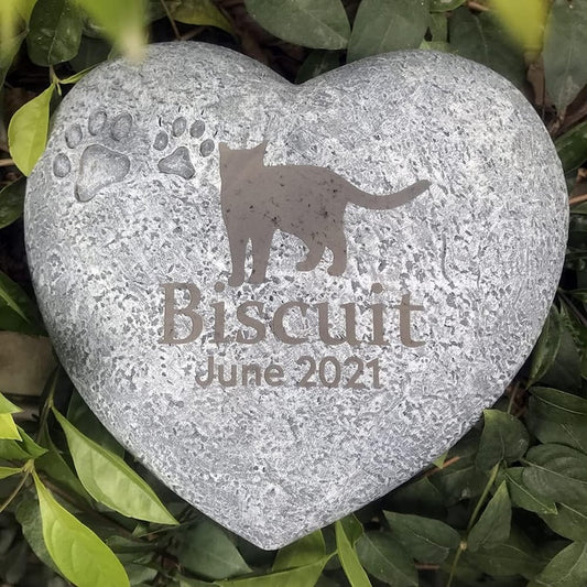 CMS Pet Memorial Stone, Heart-Shaped Grave Marker, Loss of Pet Gift